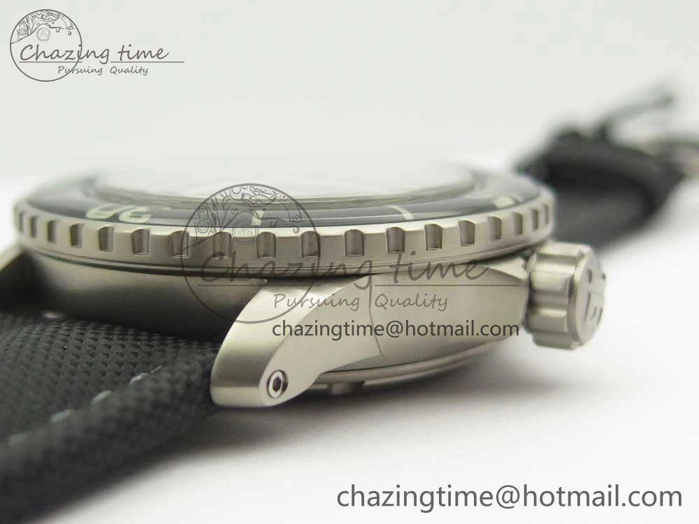 Fifty Fathoms Ti Black ZF 1:1 Best Edition Black Dial on Sail-canvas Strap A1315 (Free Extra Strap)