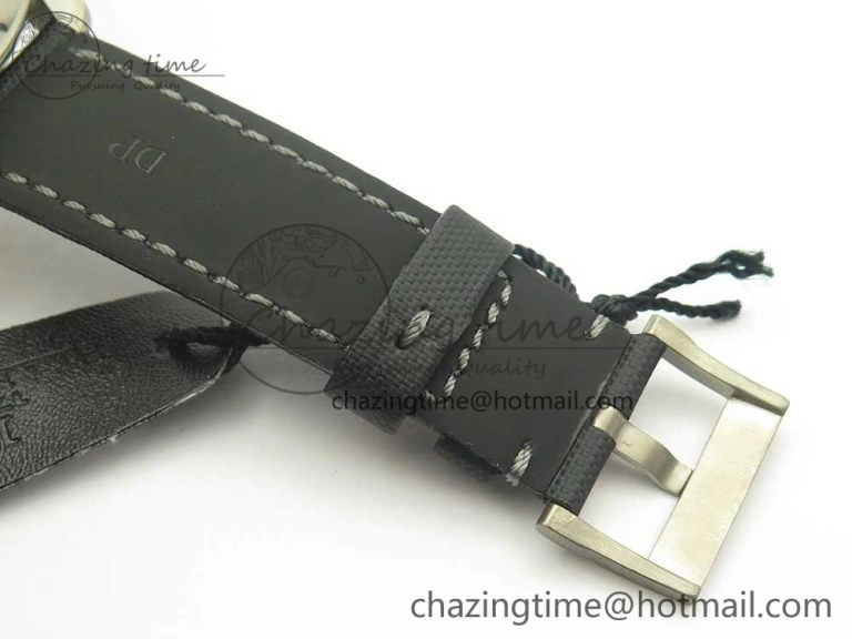 Fifty Fathoms Titanium Big Date Black HGF Best Edition Black Dial on Sail-canvas Strap A6918B (Free Tool And Nylon Strap)