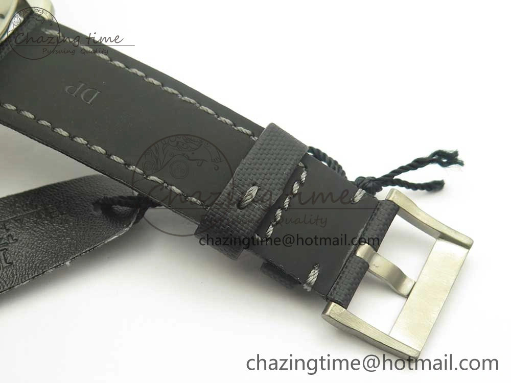 Fifty Fathoms Titanium Big Date Black HGF Best Edition Black Dial on Sail-canvas Strap A6918B (Free Tool And Nylon Strap)