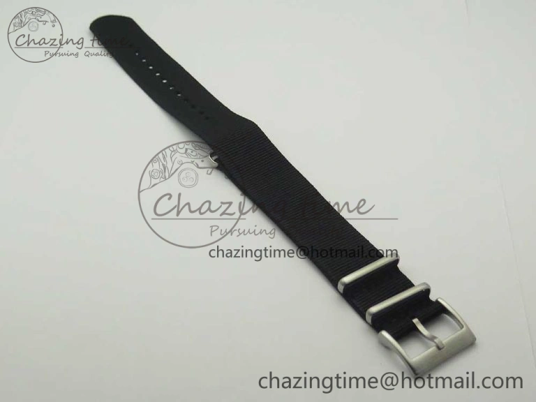 Fifty Fathoms Titanium Big Date Blue HGF Best Edition Blue Dial on Sail-canvas Strap A6918B (Free Tool And Nylon Strap)