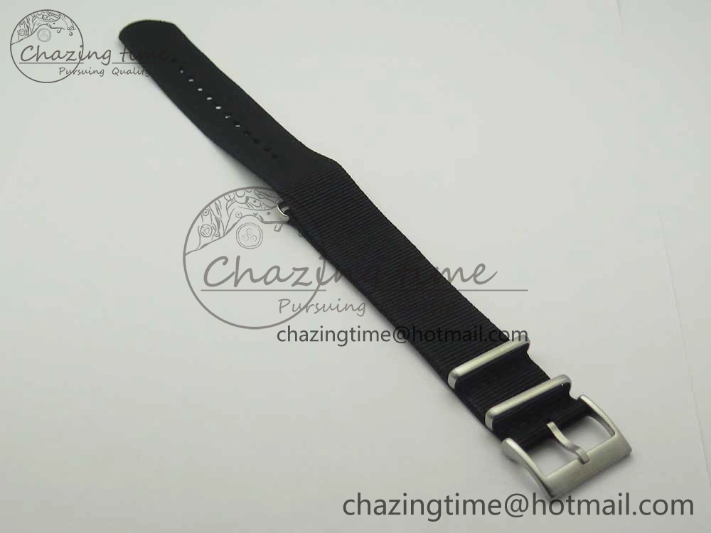 Fifty Fathoms Titanium Big Date Blue HGF Best Edition Blue Dial on Sail-canvas Strap A6918B (Free Tool And Nylon Strap)