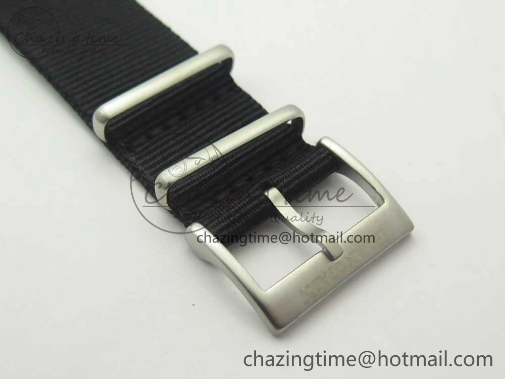 Fifty Fathoms Titanium Big Date Blue HGF Best Edition Blue Dial on Sail-canvas Strap A6918B (Free Tool And Nylon Strap)