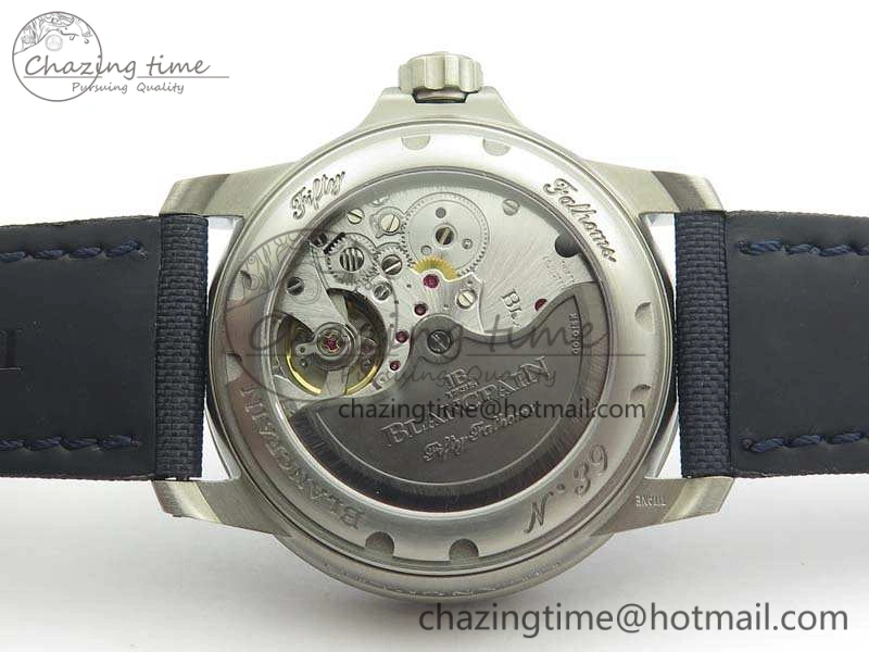 Fifty Fathoms Titanium Blue ZF 1:1 Best Edition Blue Dial On Canvas Strap A2836 (Free Tool )