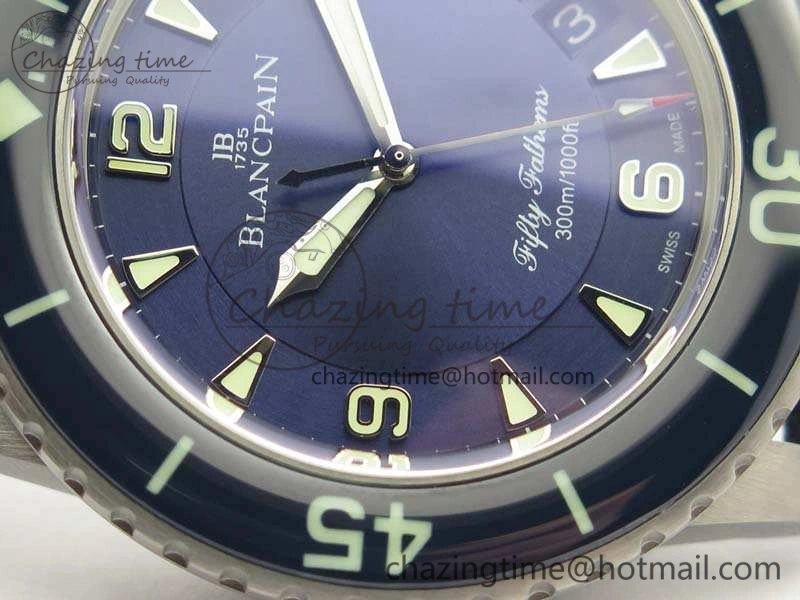 Fifty Fathoms Titanium Blue ZF 1:1 Best Edition Blue Dial On Canvas Strap A2836 (Free Tool )