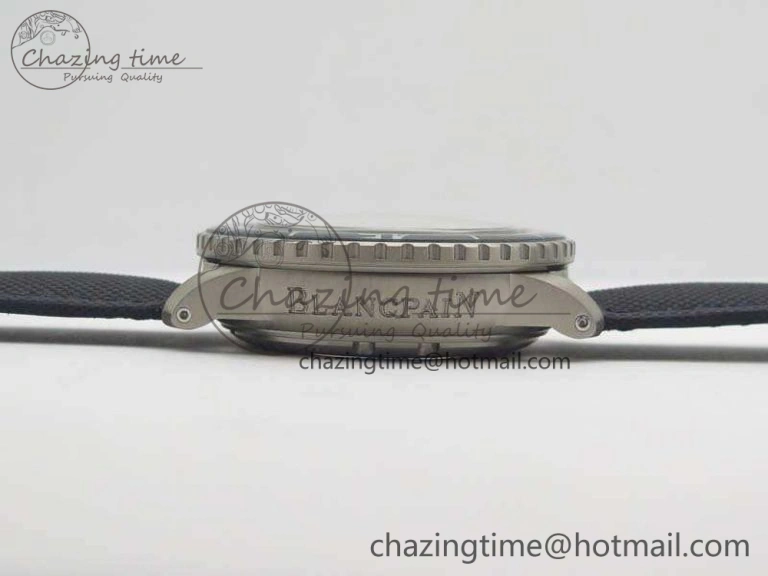Fifty Fathoms Titanium Blue ZF 1:1 Best Edition Blue Dial On Canvas Strap A2836 (Free Tool )