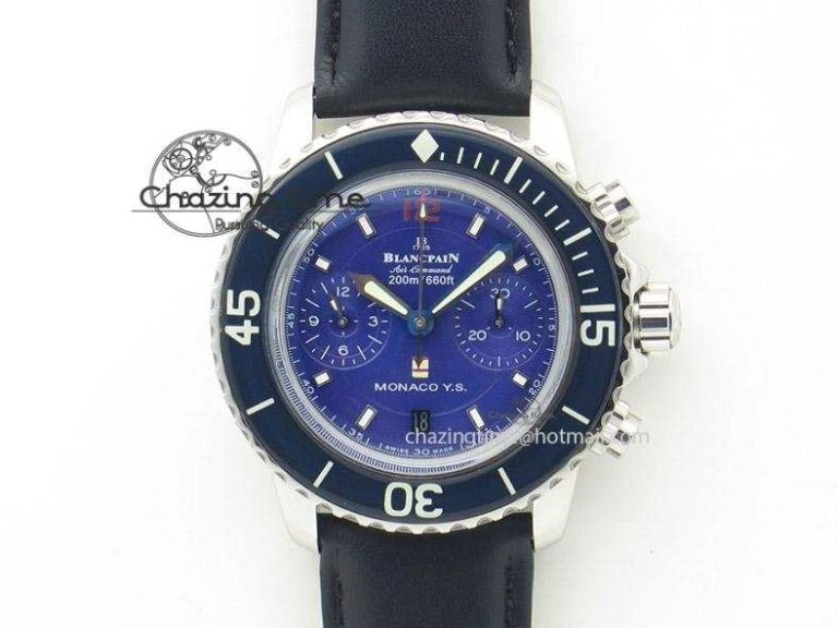 Fifty Fathoms Titanium Blue ZF 1:1 Best Edition Blue Dial On Canvas Strap A2836 (Free Tool )