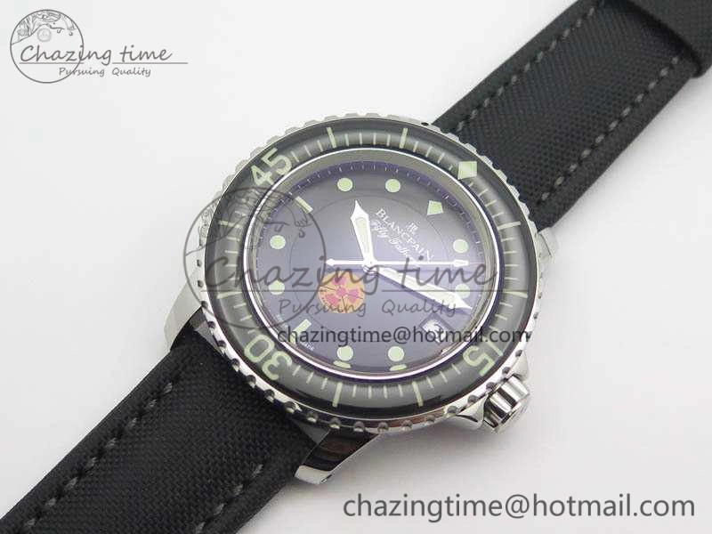 Fifty Fathoms ZF 1:1 Best Edition SS “No Radiation” Dial On Sail-Canvas Strap A2836