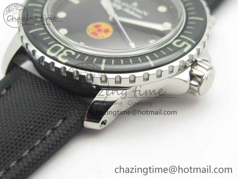 Fifty Fathoms ZF 1:1 Best Edition SS “No Radiation” Dial On Sail-Canvas Strap A2836