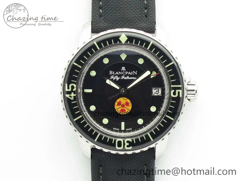 Fifty Fathoms ZF 1:1 Best Edition SS “No Radiation” Dial On Sail-Canvas Strap A2836