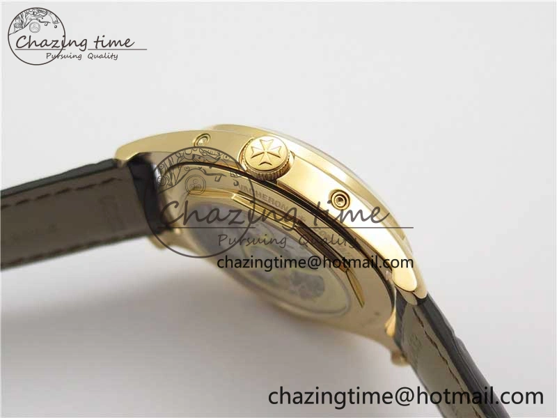 Fiftysix Complete Calendar RG 40mm ZF 1:1 Best Edition White Dial on Brown Leather Strap A2460