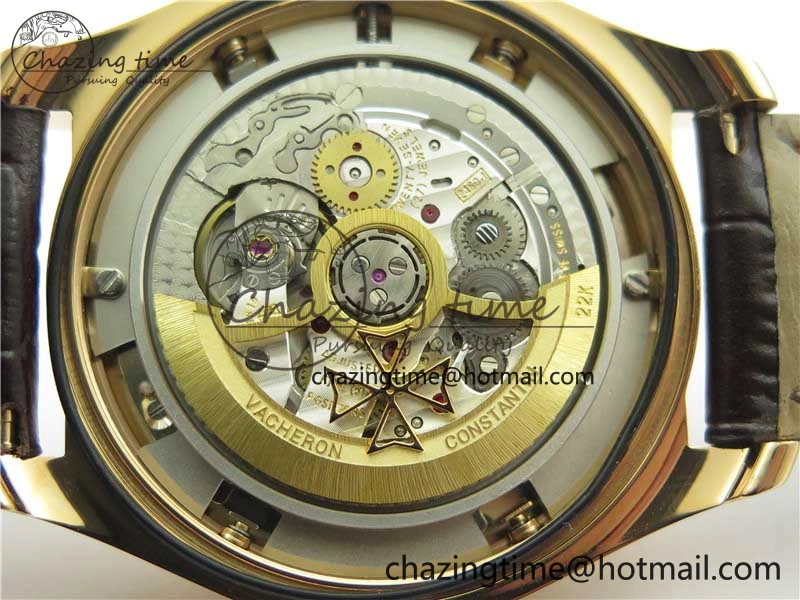 Fiftysix Complete Calendar RG 40mm ZF 1:1 Best Edition White Dial on Brown Leather Strap A2460