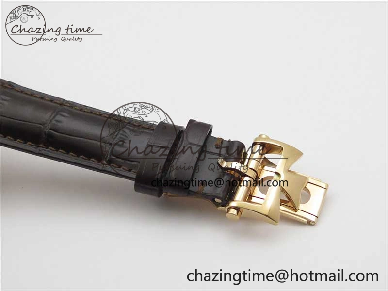Fiftysix Complete Calendar RG 40mm ZF 1:1 Best Edition White Dial on Brown Leather Strap A2460