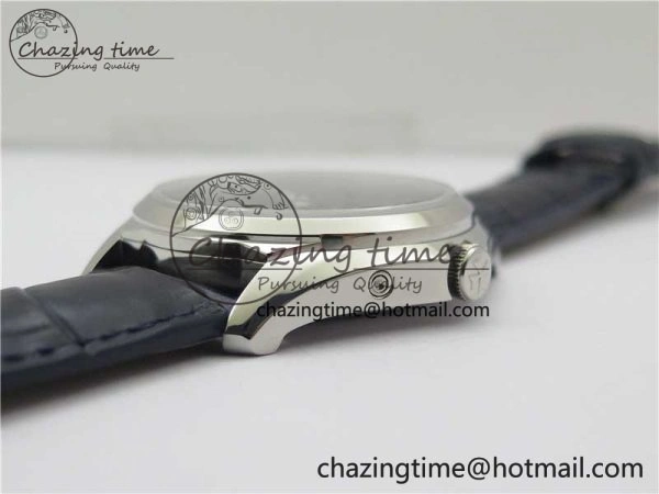 Fiftysix Complete Calendar SS 40mm ZF 1:1 Best Edition Blue Dial on Blue Leather Strap A2460