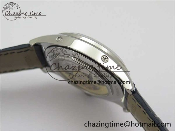 Fiftysix Complete Calendar SS 40mm ZF 1:1 Best Edition Blue Dial on Blue Leather Strap A2460