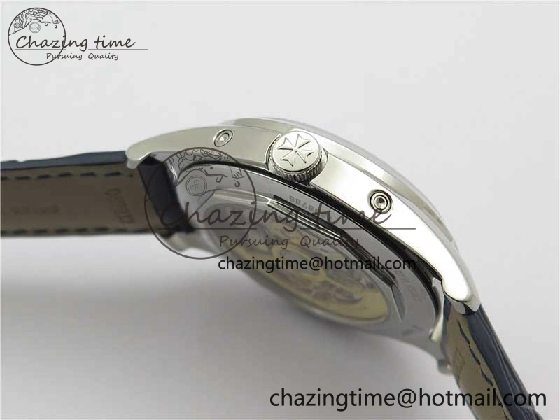 Fiftysix Complete Calendar SS 40mm ZF 1:1 Best Edition Blue Dial on Blue Leather Strap A2460