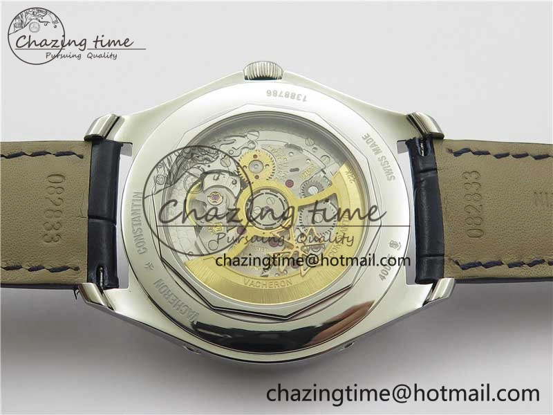 Fiftysix Complete Calendar SS 40mm ZF 1:1 Best Edition Blue Dial on Blue Leather Strap A2460