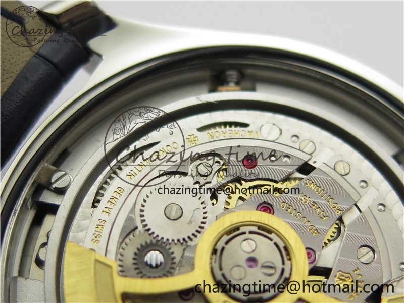 Fiftysix Complete Calendar SS 40mm ZF 1:1 Best Edition Blue Dial on Blue Leather Strap A2460