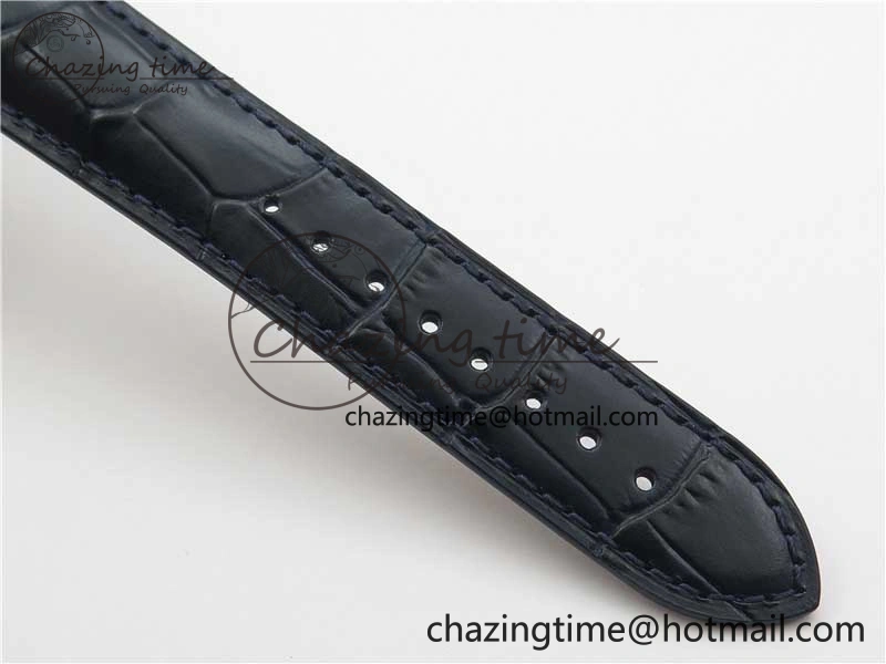 Fiftysix Complete Calendar SS 40mm ZF 1:1 Best Edition Blue Dial on Blue Leather Strap A2460