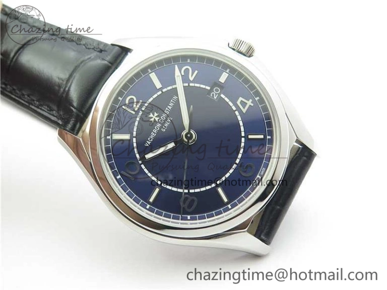 Fiftysix SS 40mm ZF 1:1 Best Edition Blue Dial on Black Leather Strap A1326