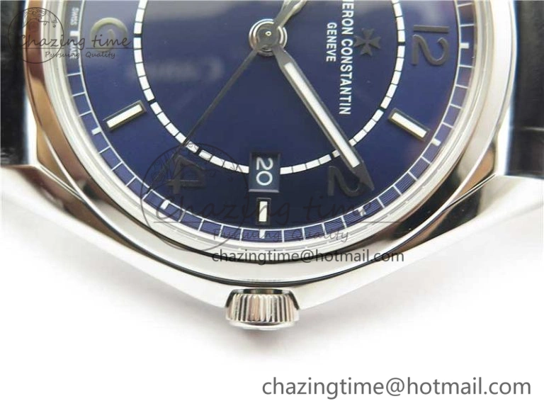 Fiftysix SS 40mm ZF 1:1 Best Edition Blue Dial on Black Leather Strap A1326