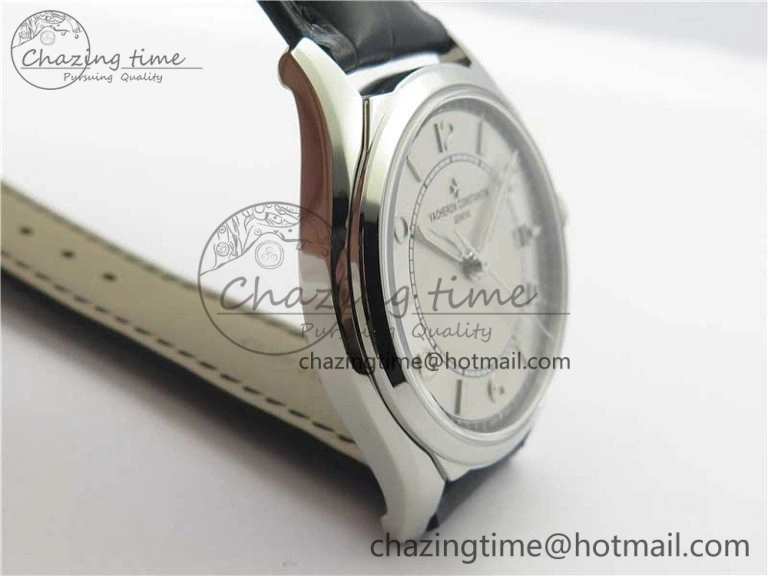 Fiftysix SS 40mm ZF 1:1 Best Edition Silver Dial on Black Leather Strap A1326