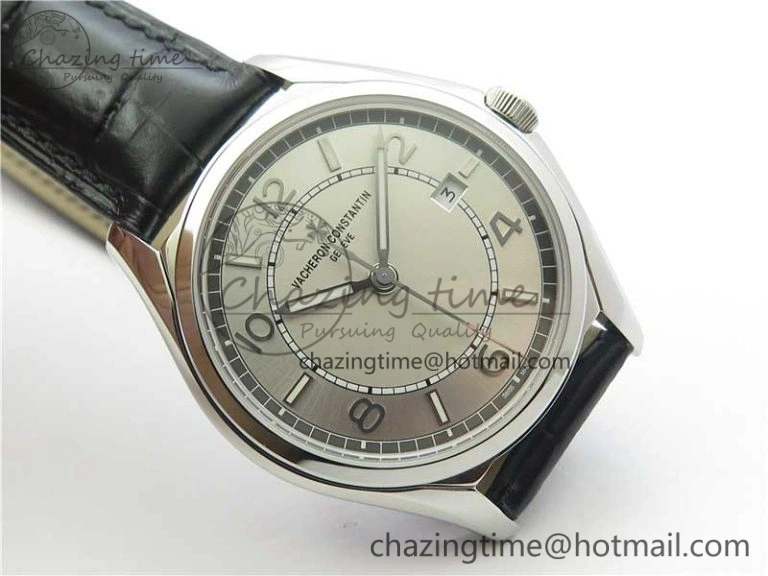 Fiftysix SS 40mm ZF 1:1 Best Edition Silver Dial on Black Leather Strap A1326