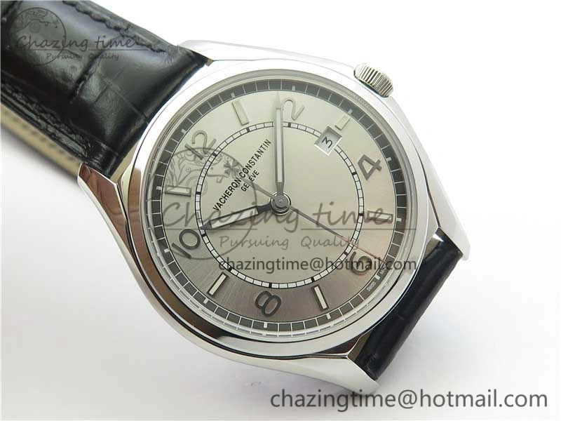 Fiftysix SS 40mm ZF 1:1 Best Edition Silver Dial on Black Leather Strap A1326