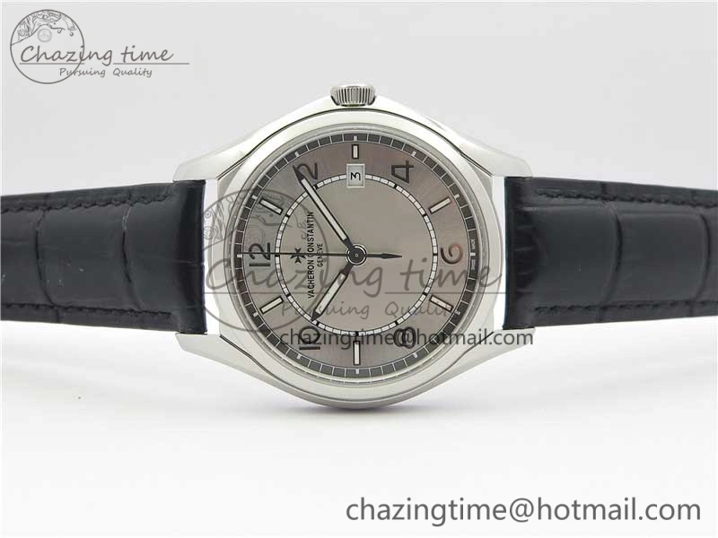 Fiftysix SS 40mm ZF 1:1 Best Edition Silver Dial on Black Leather Strap A1326