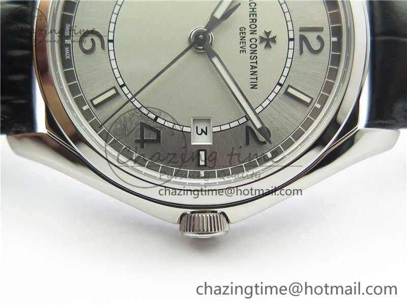 Fiftysix SS 40mm ZF 1:1 Best Edition Silver Dial on Black Leather Strap A1326
