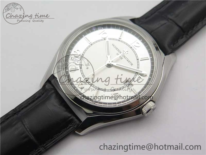 Fiftysix SS 40mm ZF 1:1 Best Edition Silver Dial on Black Leather Strap A1326