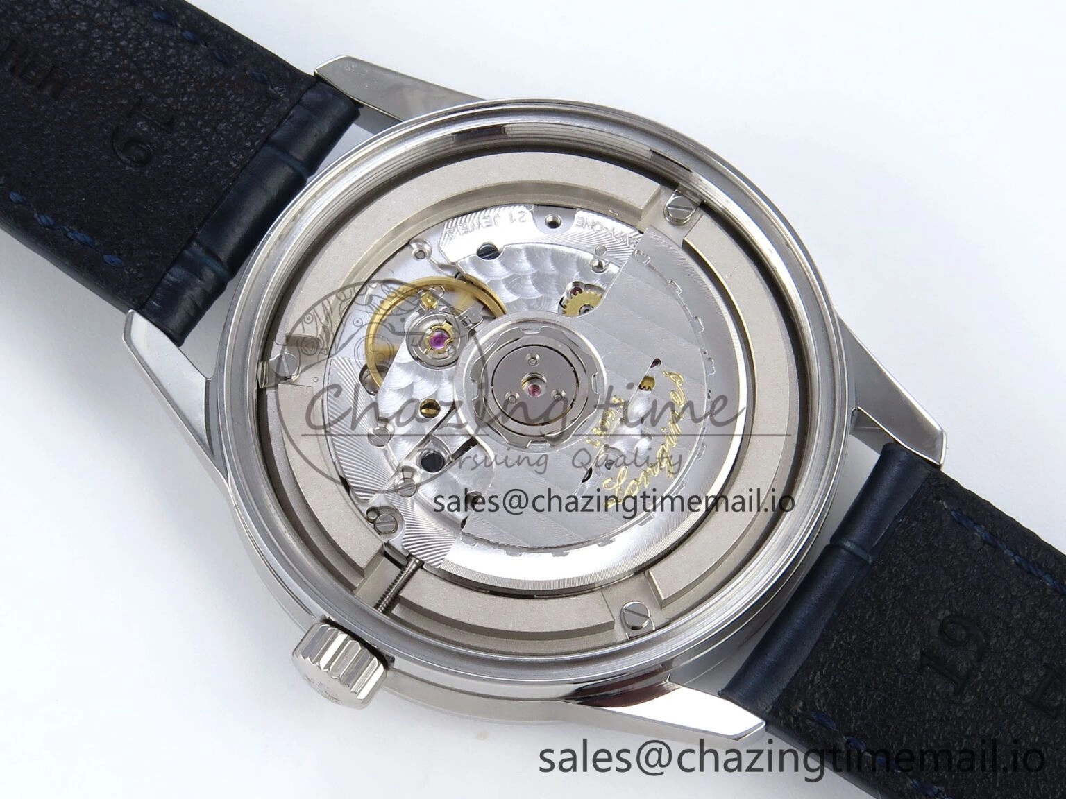 Flagship Heritage Moonphase SS APSF 1:1 Best Edition Blue Dial on Blue Leather Strap A2892