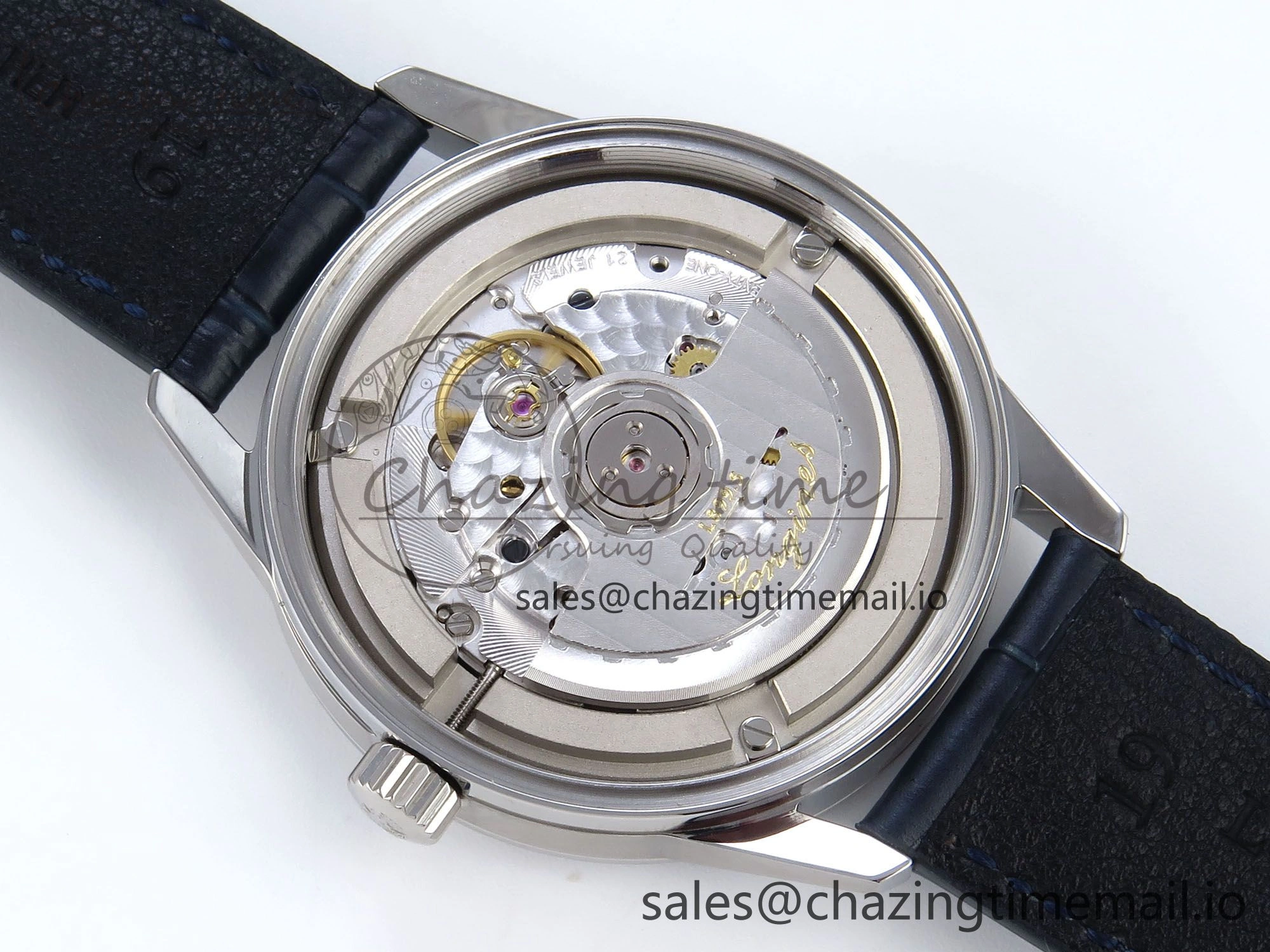 Flagship Heritage Moonphase SS APSF 1:1 Best Edition Blue Dial on Blue Leather Strap A2892