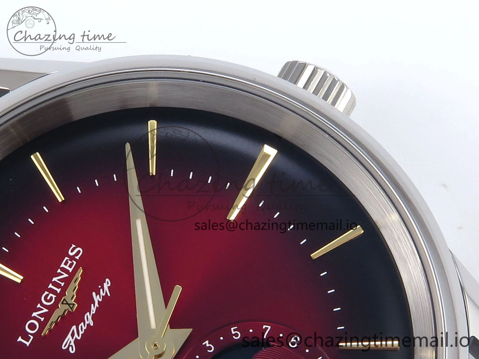 Flagship Heritage Moonphase SS APSF 1:1 Best Edition Red Dial on Black Leather Strap A2892