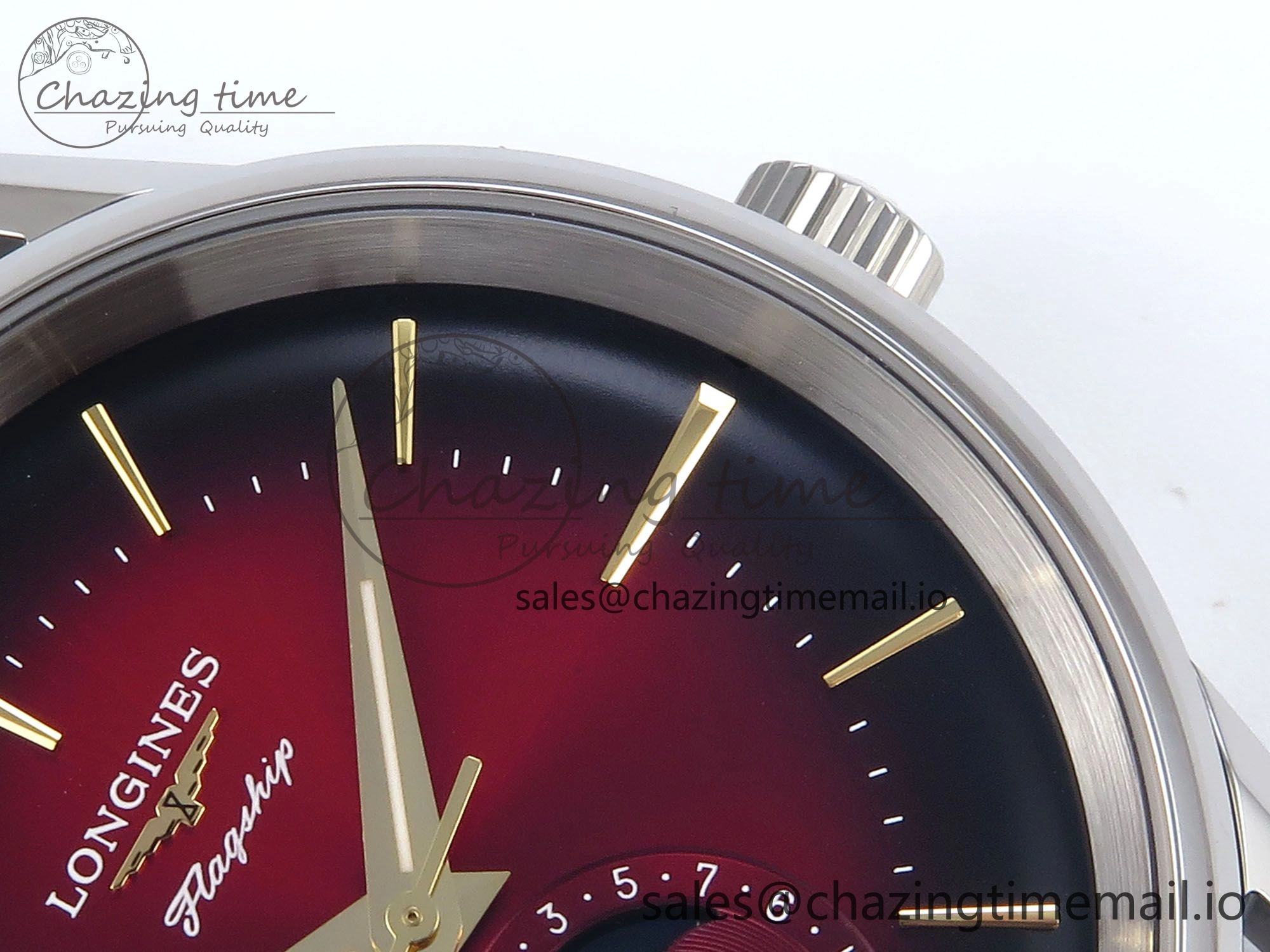 Flagship Heritage Moonphase SS APSF 1:1 Best Edition Red Dial on Black Leather Strap A2892