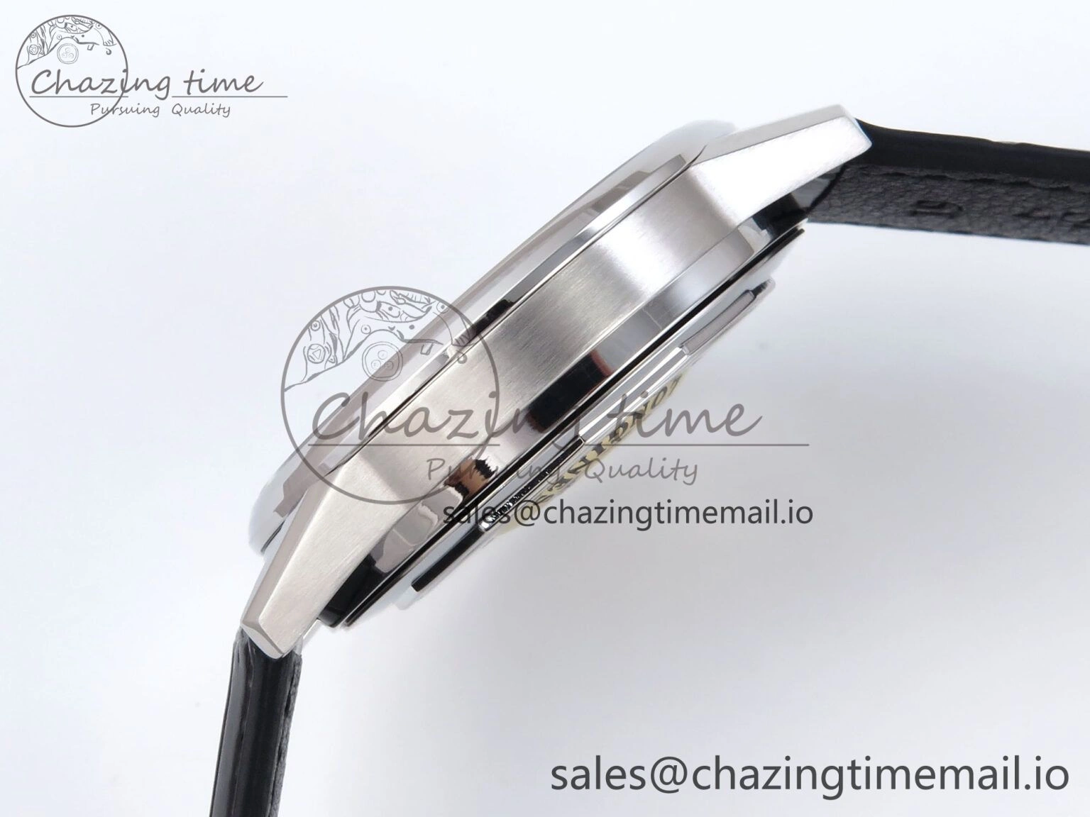 Flagship Heritage Moonphase SS APSF 1:1 Best Edition Red Dial on Black Leather Strap A2892