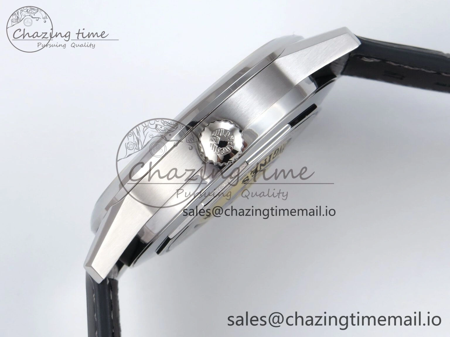 Flagship Heritage Moonphase SS APSF 1:1 Best Edition Silver SS Dial on Black Leather Strap A2892