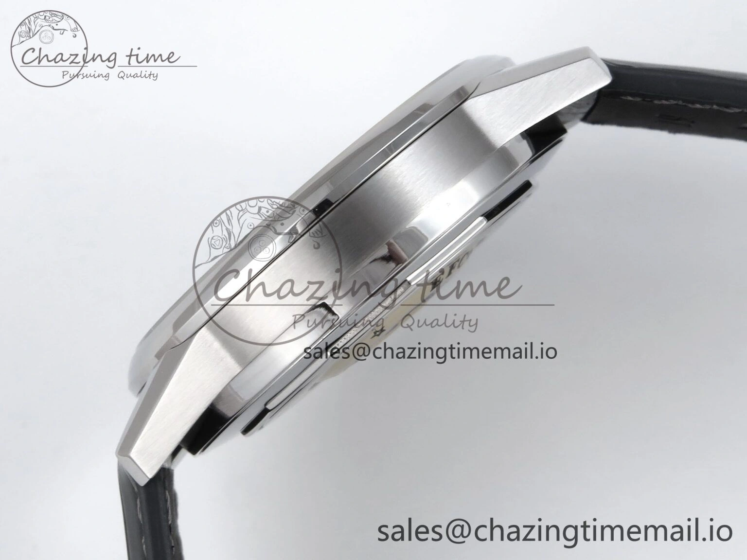 Flagship Heritage Moonphase SS APSF 1:1 Best Edition Silver SS Dial on Black Leather Strap A2892