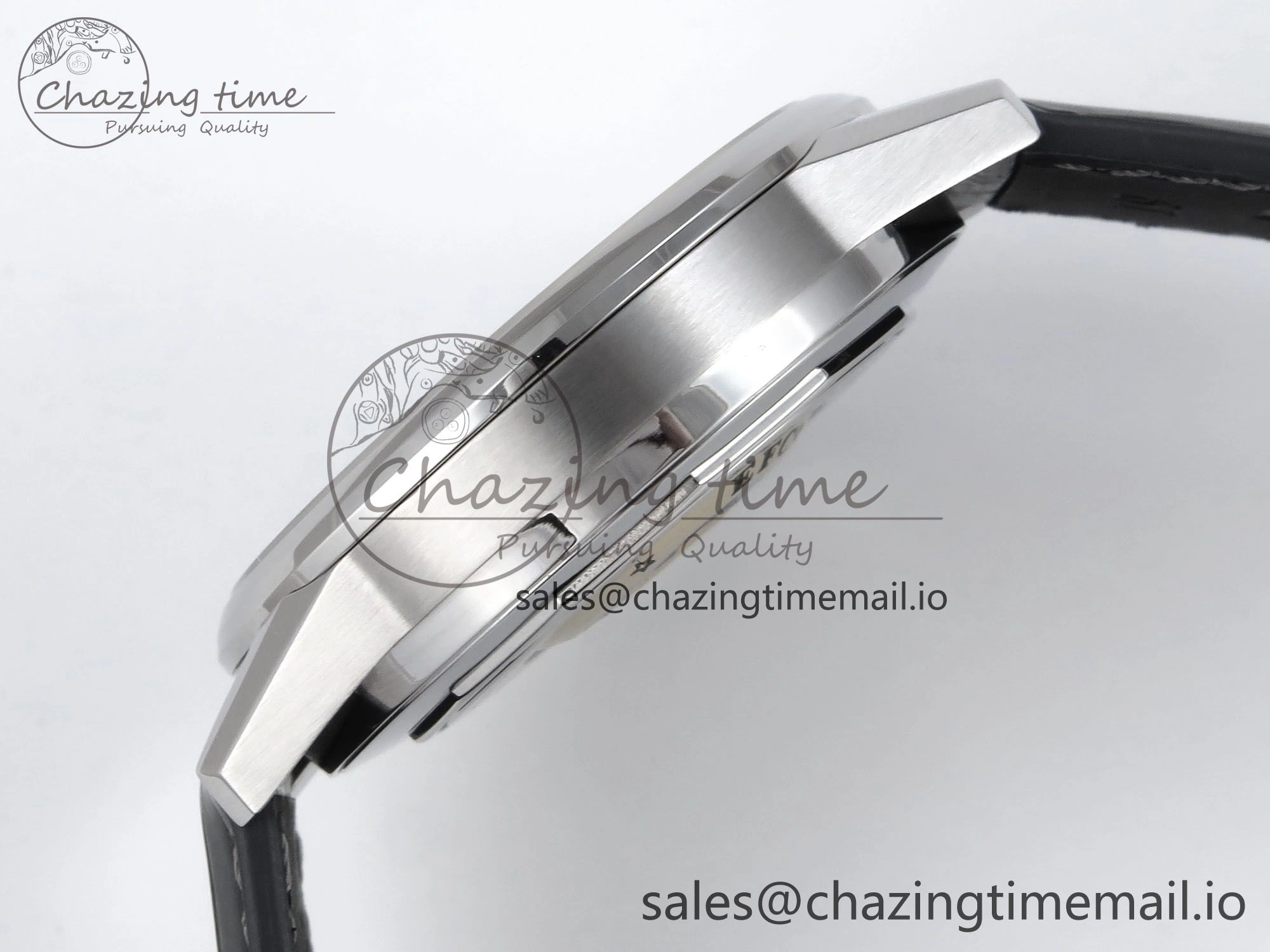 Flagship Heritage Moonphase SS APSF 1:1 Best Edition Silver SS Dial on Black Leather Strap A2892