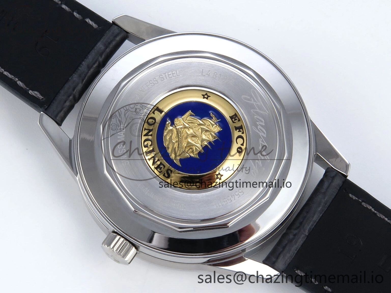 Flagship Heritage Moonphase SS APSF 1:1 Best Edition Silver SS Dial on Black Leather Strap A2892