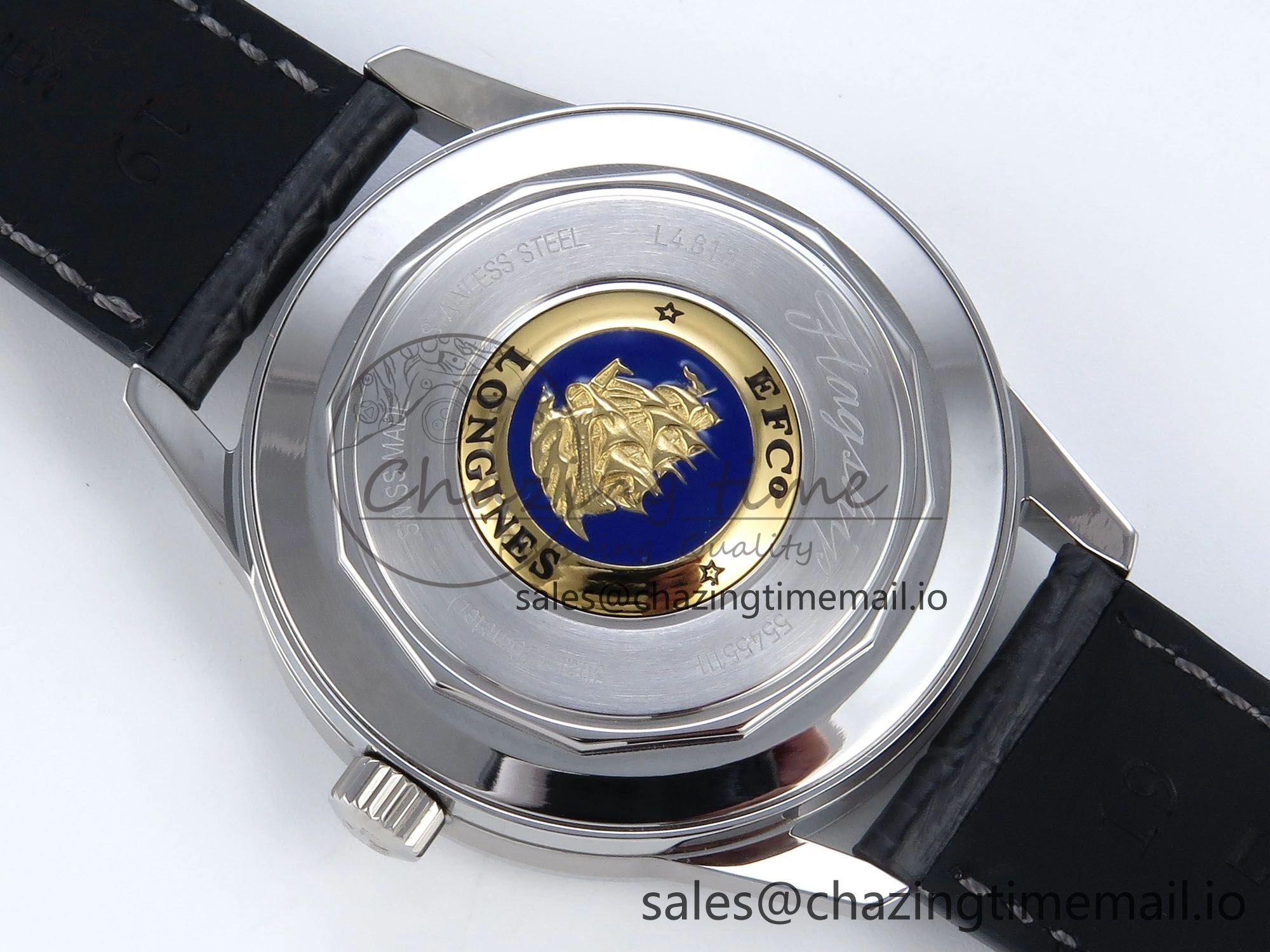Flagship Heritage Moonphase SS APSF 1:1 Best Edition Silver SS Dial on Black Leather Strap A2892