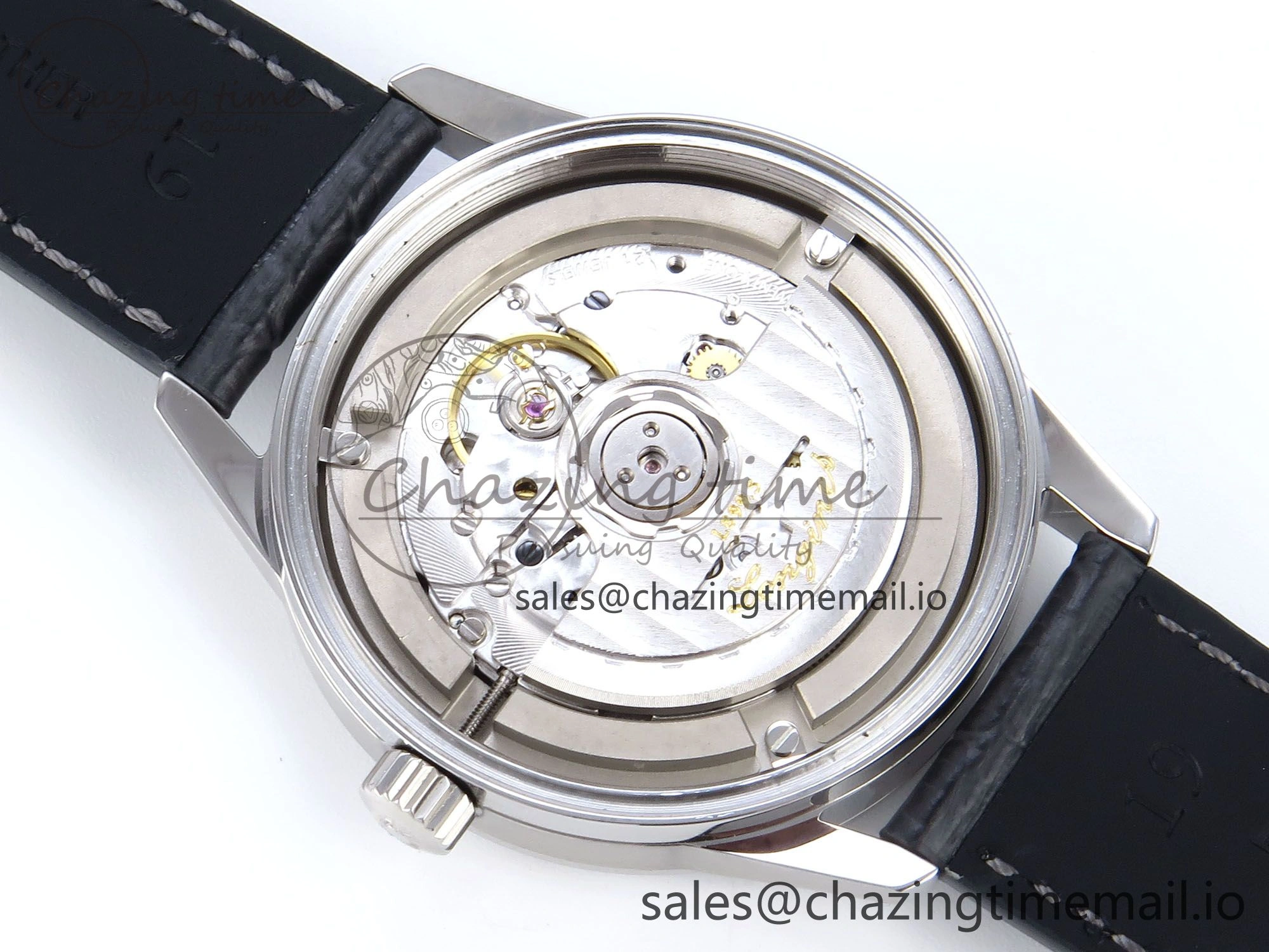 Flagship Heritage Moonphase SS APSF 1:1 Best Edition Silver SS Dial on Black Leather Strap A2892