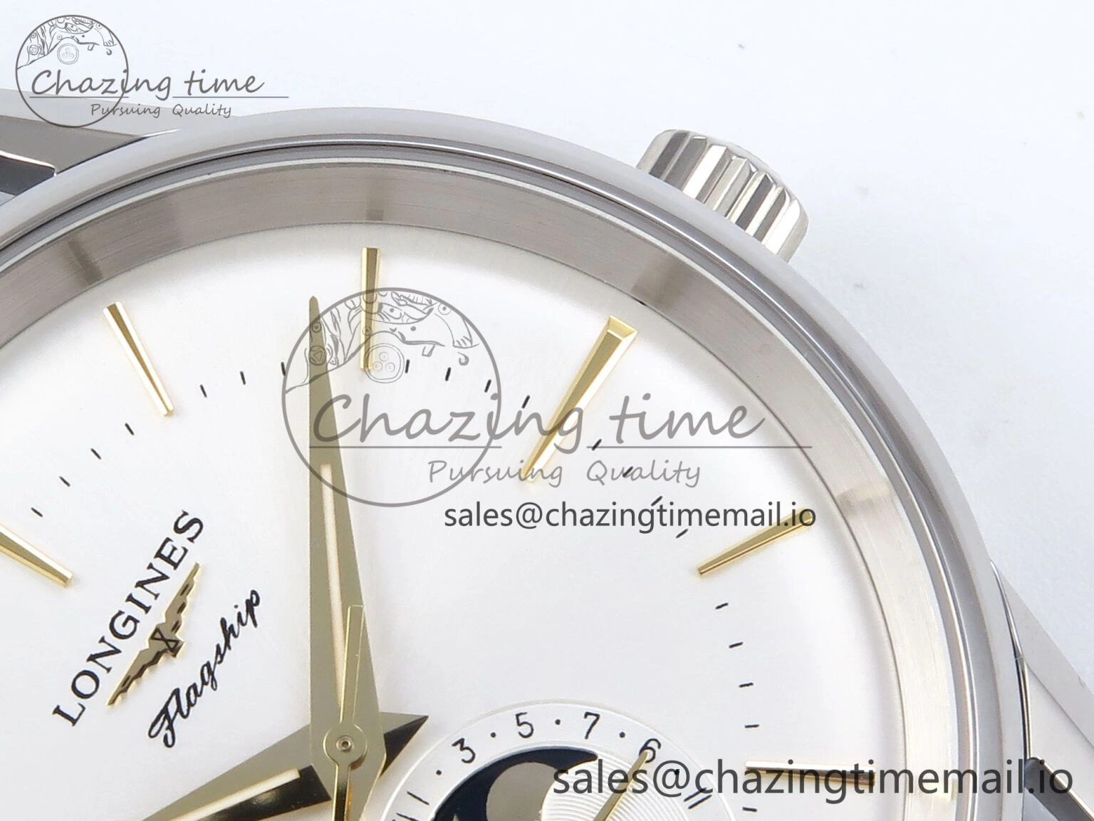 Flagship Heritage Moonphase SS APSF 1:1 Best Edition Silver YG Dial on Brown Leather Strap A2892