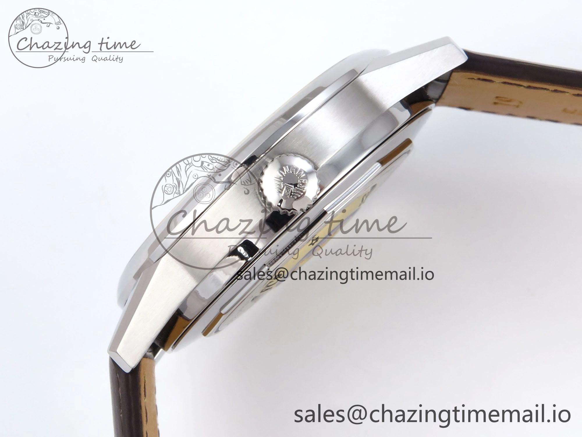 Flagship Heritage Moonphase SS APSF 1:1 Best Edition Silver YG Dial on Brown Leather Strap A2892