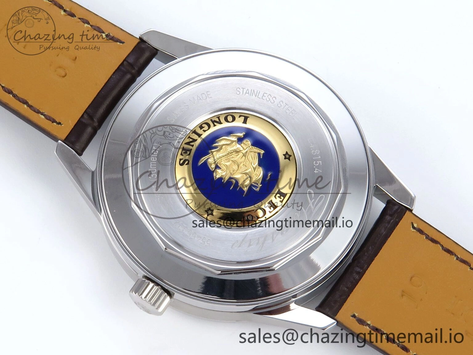 Flagship Heritage Moonphase SS APSF 1:1 Best Edition Silver YG Dial on Brown Leather Strap A2892