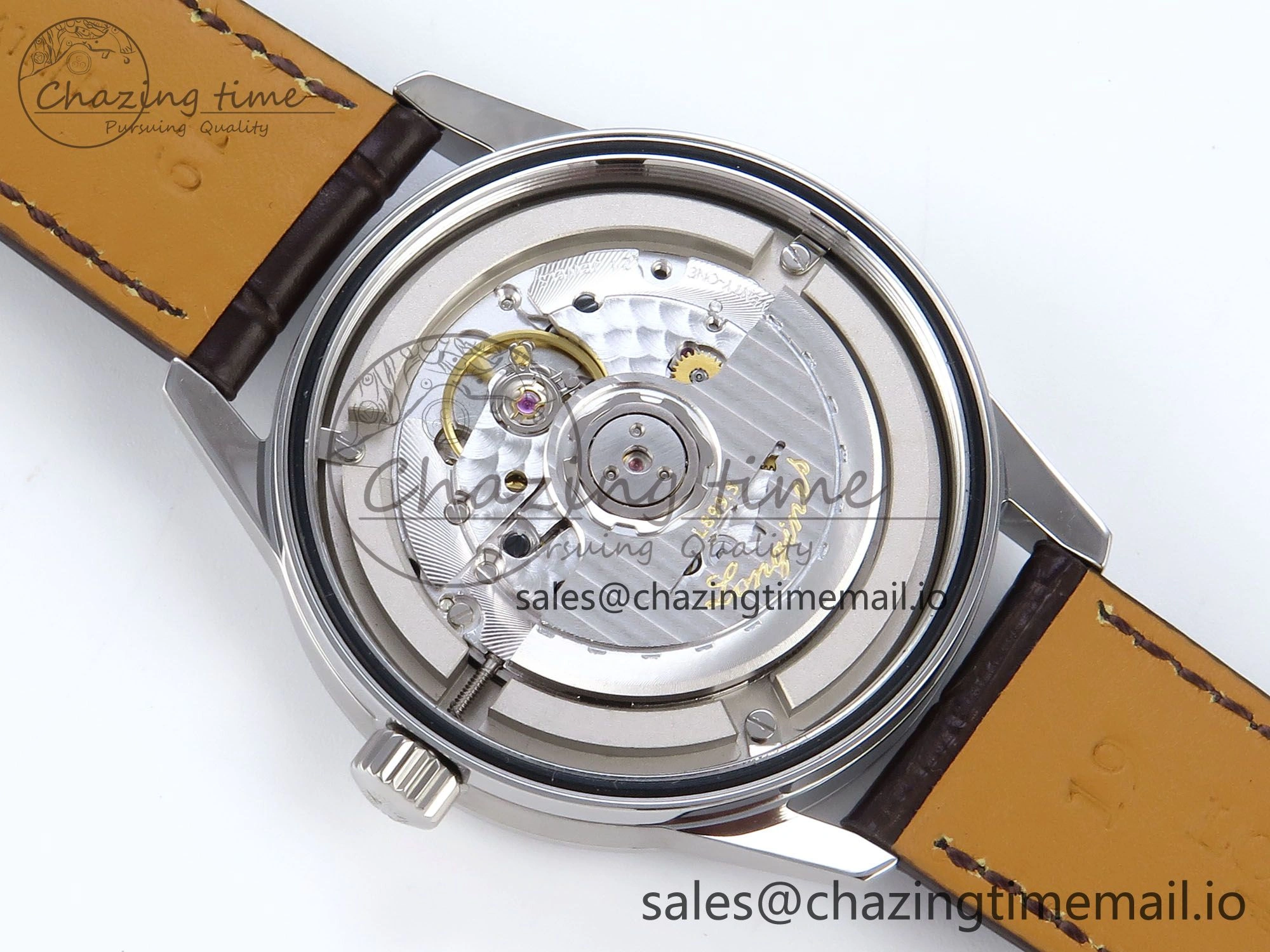 Flagship Heritage Moonphase SS APSF 1:1 Best Edition Silver YG Dial on Brown Leather Strap A2892