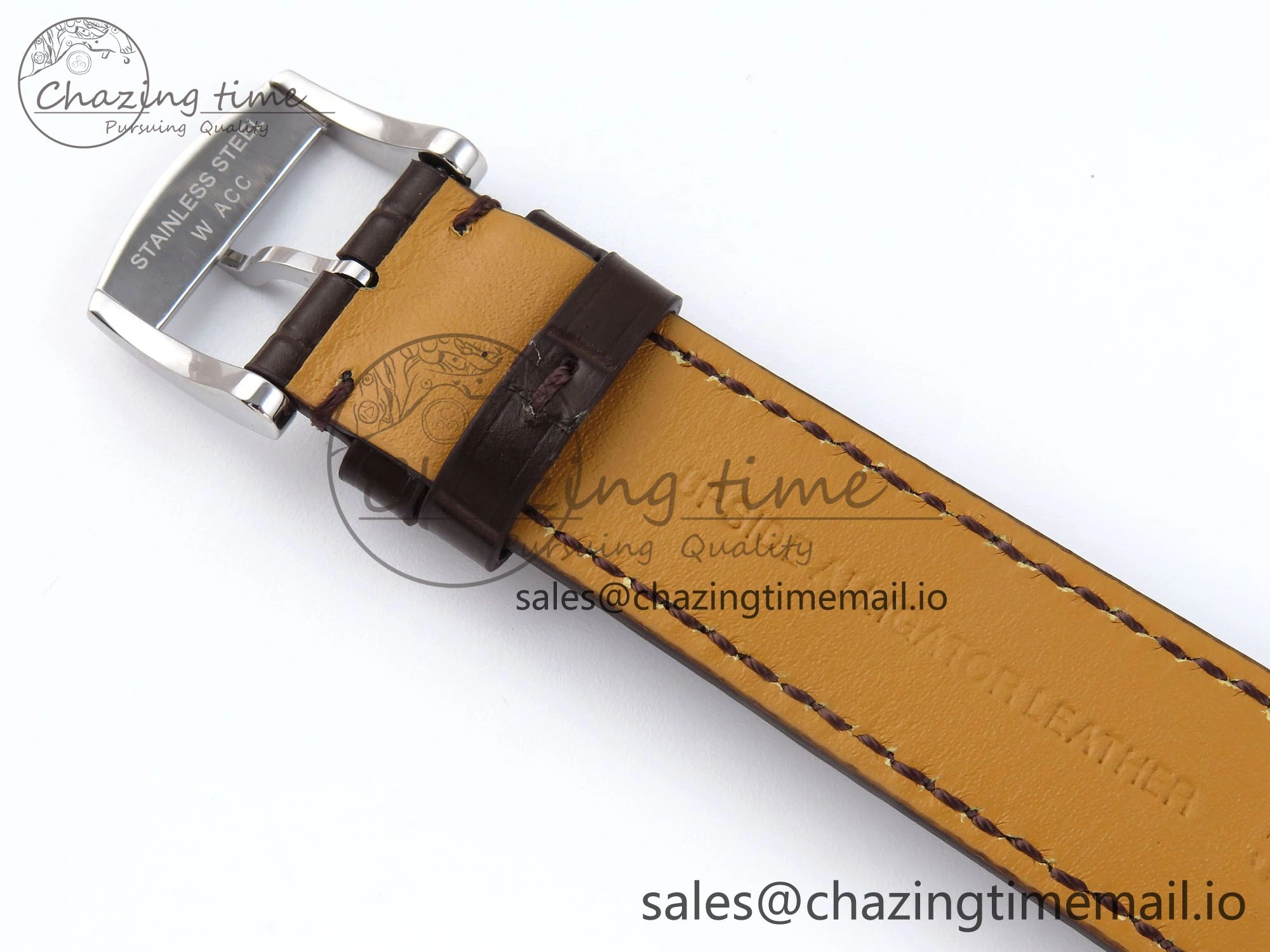 Flagship Heritage Moonphase SS APSF 1:1 Best Edition Silver YG Dial on Brown Leather Strap A2892