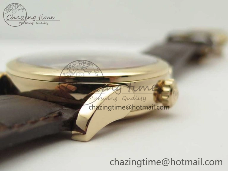 Fleurier Tonda Tourbillon Woodrock RG Real PR JBF Best Edition Red Dial on Brown Leather Strap