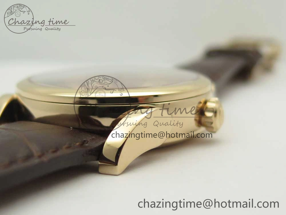 Fleurier Tonda Tourbillon Woodrock RG Real PR JBF Best Edition Red Man Dial on Brown Leather Strap