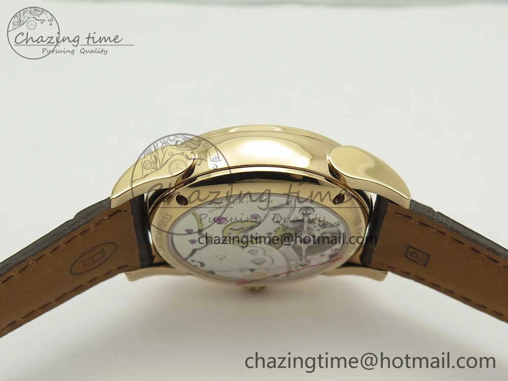 Fleurier Tonda Tourbillon Woodrock RG Real PR JBF Best Edition Red Man Dial on Brown Leather Strap