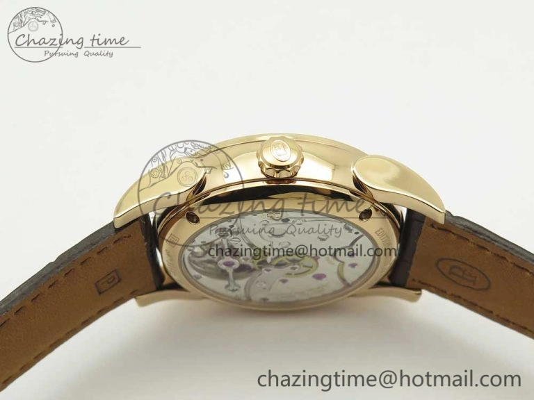 Fleurier Tonda Tourbillon Woodrock RG Real PR JBF Best Edition Red Man Dial on Brown Leather Strap